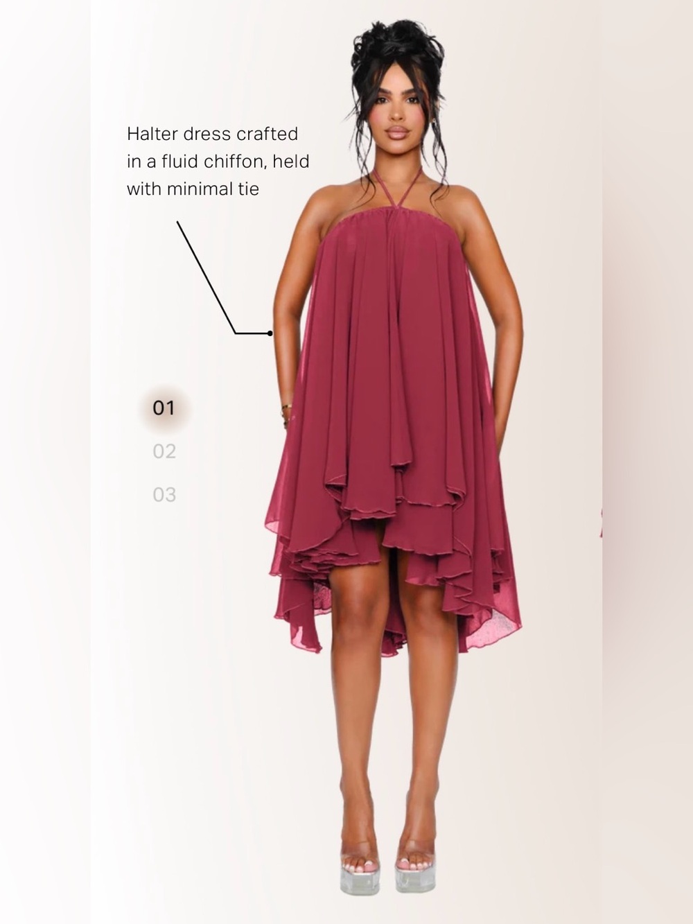 THAR DRESS - Layered Chiffon Dress - Mauve Pink/Grape